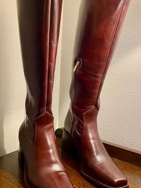 Vince Camuto Burgundy Over-the-Knee Leather Boots